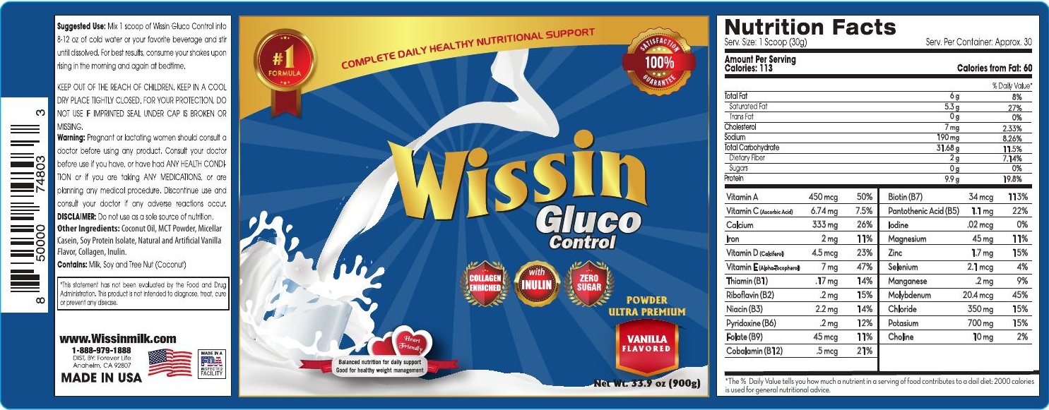 Wissin Gluco Control (2020 V3) — ingredients and nutrition label